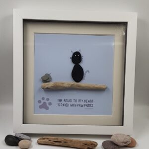 Pebble Cat and Bird Picture