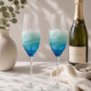 Resin Wave Champagne Flute Glass