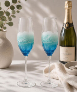 Resin Wave Champagne Flute Glass